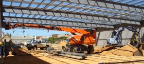 Structural Steel fabrication - Cambered Roof beams 23m long