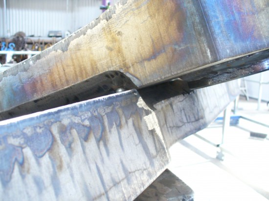 Heavy steel fabrication - 90mm Plate fabrication ready to weld out